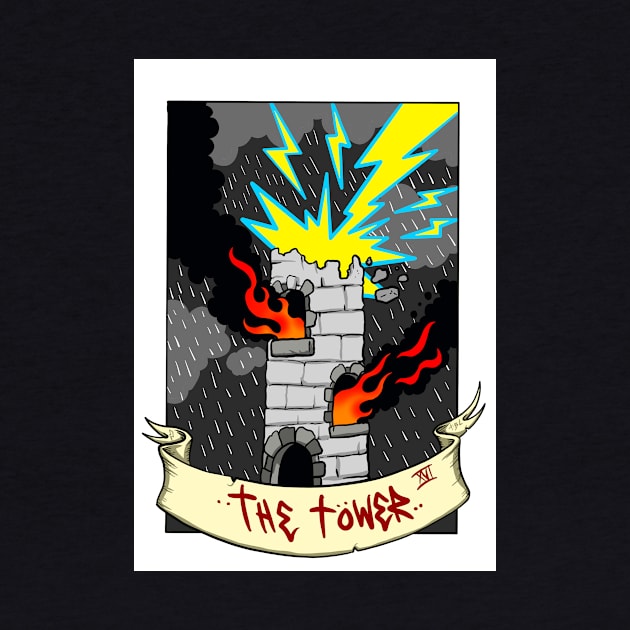 The tower tarot card design by Brownlazer